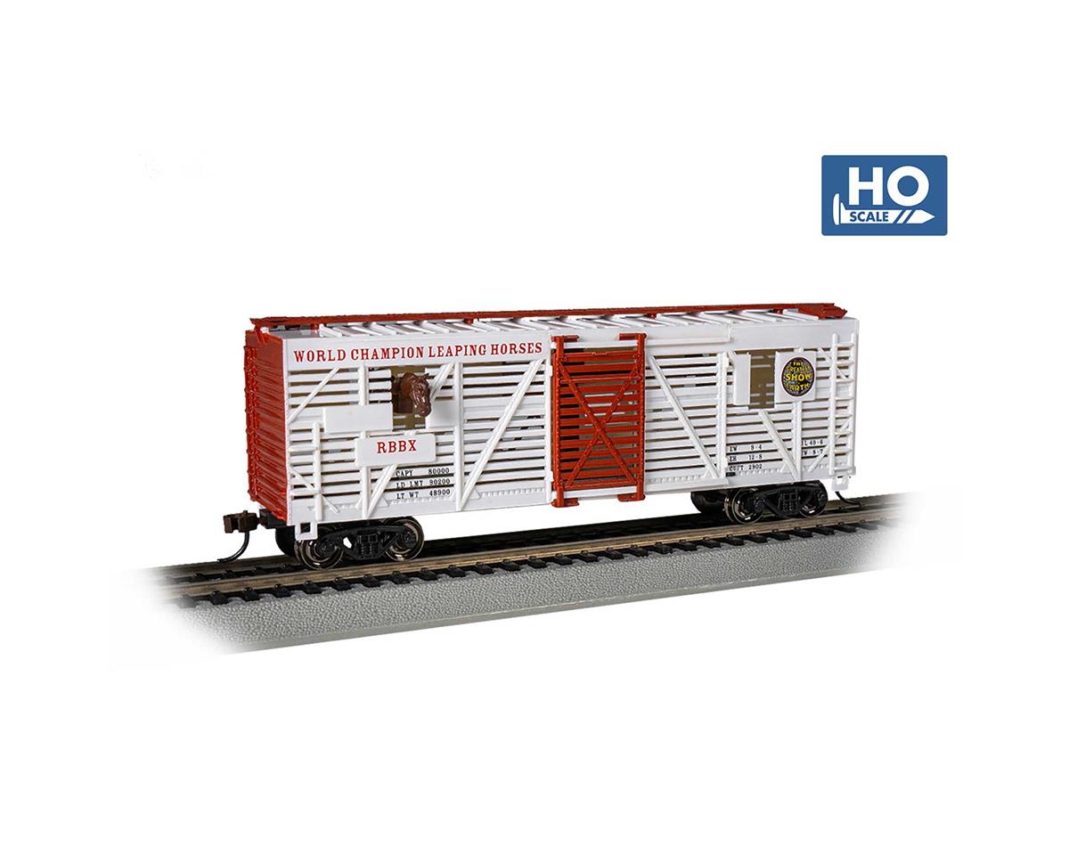 HO Ringling Bros. Animated Horse Car - White (BAC16613)