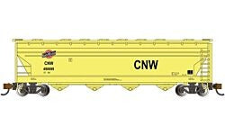 N ACF 4-Bay Center-Flow CoveRed Hopper RTR Silver Series Chicago and North Western (BAC17558)