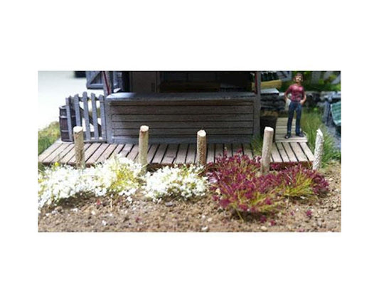 6mm Grass Tufts, White & Burgundy (100) (BAC31035)