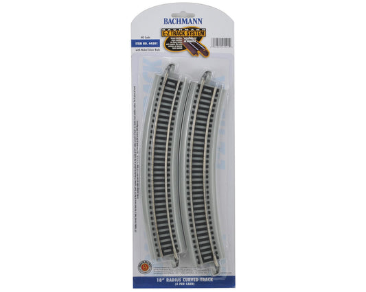 HO Nickel Silver E-Z Track System - 18" Radius Curve (4) (BAC44501)