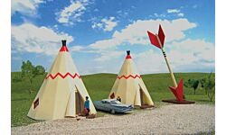 HO Teepee Hotel, Assembled Teepees 3-1/4"x3-1/2"x4" (BACU6024)