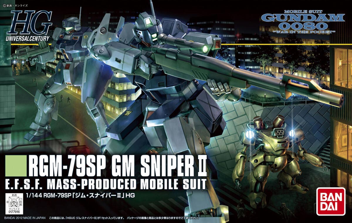 1/144 High Grade Universal Century RGM-79SP GM Sniper II from "Gundam 0080" Snap-Together Plastic Model Kit (BAN2180532)