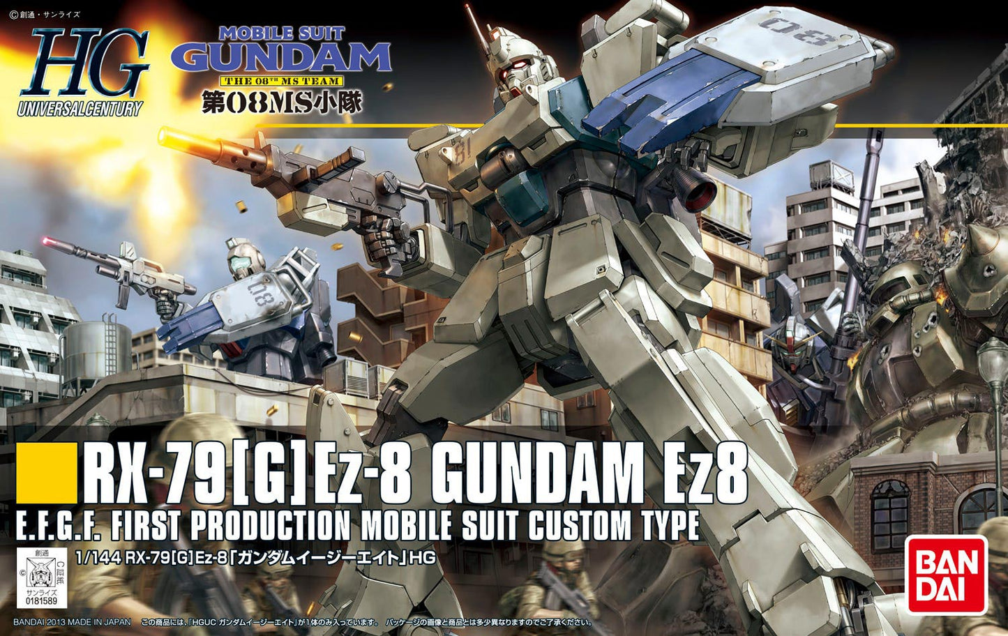 1/144 High Grade Universal Century RX-79[G]Ez-8 Gundam Ez8 from "08th MS Team" Snap-Together Plastic Model Kit (BAN2203510)