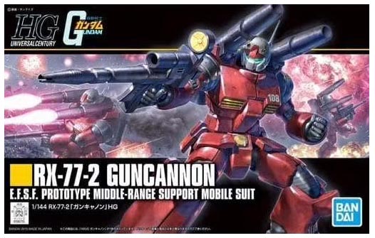 1/144 High Grade Universal Century RX-77-2 Guncannon from "Mobile Suit Gundam" Snap-Together Plastic Model Kit (BAN2301233)