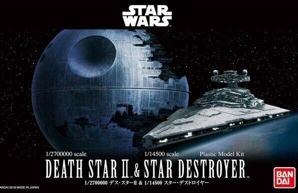 1/2700000 Star Wars Death Star II and 1/14500 Star Destroyer Snap-Together Plastic Model Kit (BAN2419265)