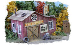 HO Magee's Tire Service Laser-Cut Wood Kit 3-1/4"x2" (BAR772)