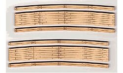 N 2-Lane Curved Laser-Cut Wood Grade Crossing 16"-18" Radius (2) (BLR12)
