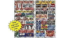 HO Printed Storefront and Advertising Signs - Restaurants and Cafes (BLR137)