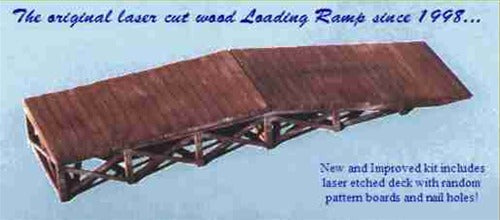 N Laser-Cut Wooden Loading Ramp 3"x3/4" (BLR74)