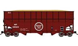 N Missouri Pacific Offset-Side 3-Bay Wood Chip Hopper, Ribbed-Side Extensions (BLU17131)