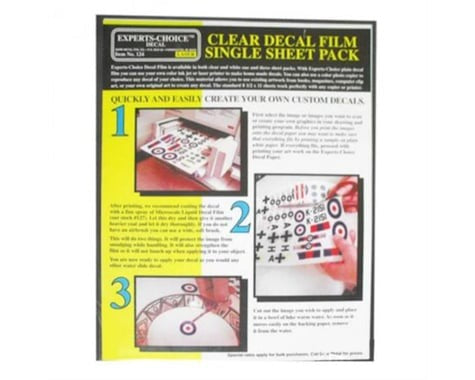 Clear Laser Decal Film Sheet (1) (BMF124)