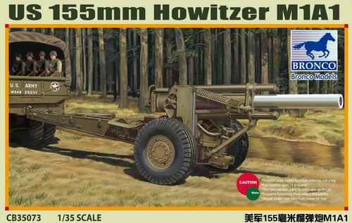 1/35 WWII US M1A1 155mm Howitzer Plastic Model (BNC35073)