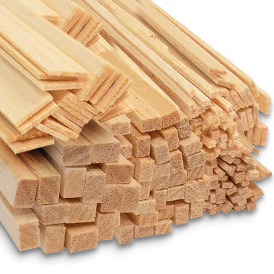 3/32"x1/8"x36" AAA Balsa Wood Stick (1) (BNM1023)