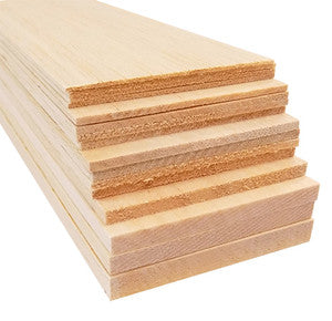 9" Long AAA Balsa Wood Sheet Pack Assortment (BNM1400)