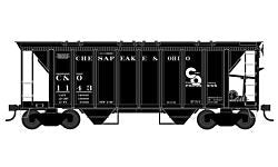 HO Chesapeake & Ohio RTR 70-Ton 2-Bay Covered Hopper with Closed Sides #1148 (BOW42748)