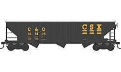 HO CSX C&O RTR 70-Ton 12-Panel 3-Bay Hopper #141444 (BOW42914)