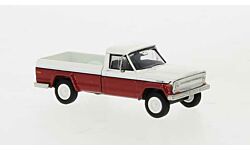 HO Assembled 1968 Jeep Gladiator Pickup Truck, White / Red (BRK19813)
