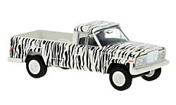 HO Assembled 1964 Jeep Gladiator A Pickup Truck Zebra Pattern, Black / White (BRK19817)
