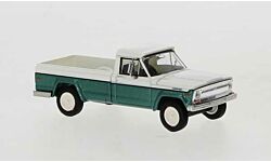 HO Assembled 1967 Jeep Gladiator B Pickup Truck White, Green (BRK19818)