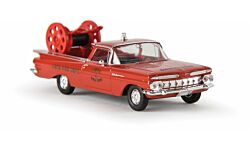 HO Assembled New York Fire Rescue 1959 New York Fire Rescue Chevrolet El Camino Vista Red / Gold (BRK19940)