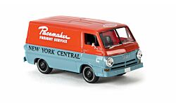 HO Assembled New York Central Pacemaker Freight Service 1964 Dodge A 100 Cargo Van, Red/ Gray (BRK34363)