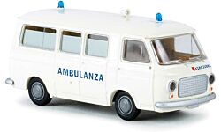 HO Assembled 1967-1983 Fiat 238 Passenger Van Ambulance, White / Italian Lettering (BRK34402)