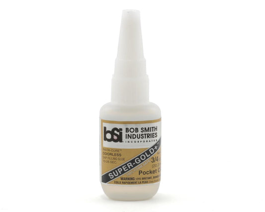 Super-Gold+ Odorless Pocket CA Gap Filling Glue w/Pin in Cap 0.75oz (BSI139)