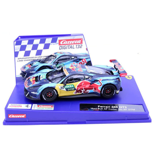1/32 Digital Ferrari 488 GT3 Red Bull AF Corse #30 with Lights Slot Car (CAR20031032)