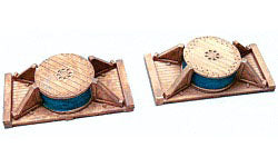 HO Cast Resin Light Cable Spools Freight Car Loads (2) (CHO7245)
