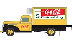 HO Mini Metals 1941-1946 Assembled Chevrolet Reefer Delivery Truck, Coca-Cola, 'So Refreshing' Slogan (CMW30596)