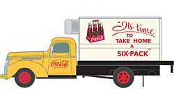 HO Mini Metals 1941-1946 Assembled Chevrolet Reefer Delivery Truck, Coca-Cola, 'Take Home a Six-Pack' Slogan (CMW30597)
