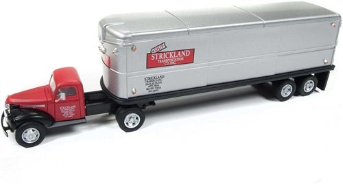 HO Mini Metals 1941-1946 Assembled Chevrolet Semi Tractor and AeroVan Trailer, Strickland (CMW31176)