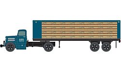 HO Mini Metals Assembled White WC22 Tractor with Flatbed Trailer, Peoples Beer (CMW31198)