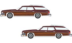 N Mini Metals Assembled 1974 Buick Estate Wagon, Burgundy (CMW50412)