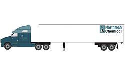 HO 2000s Assembled Semi Tractor-Trailer Set, TraxSide Northtech Chemical (CMWTC105)