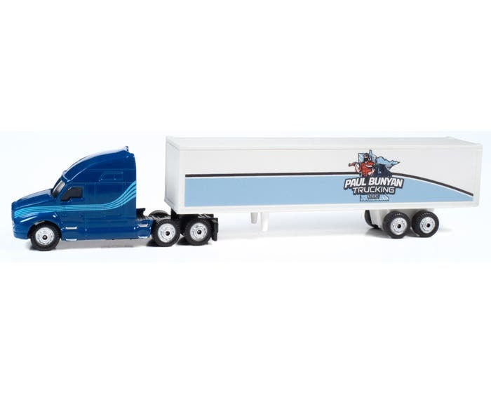 HO 2000s Assembled Semi Tractor-Trailer Set, TraxSide Paul Bunyan Trucking (CMWTC106)