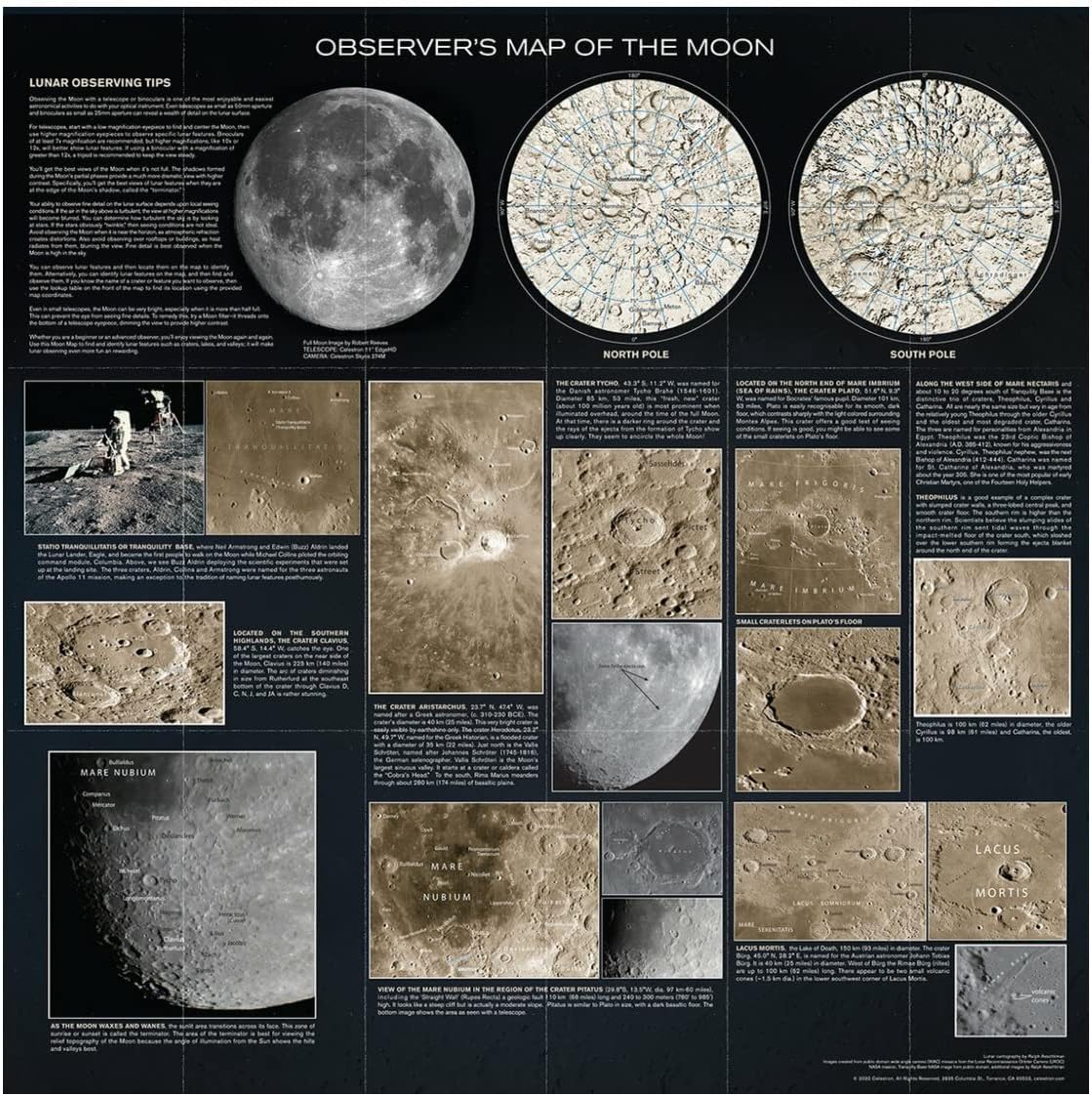 Observer’s Map of The Moon Deluxe Folding Map (CSN93704)