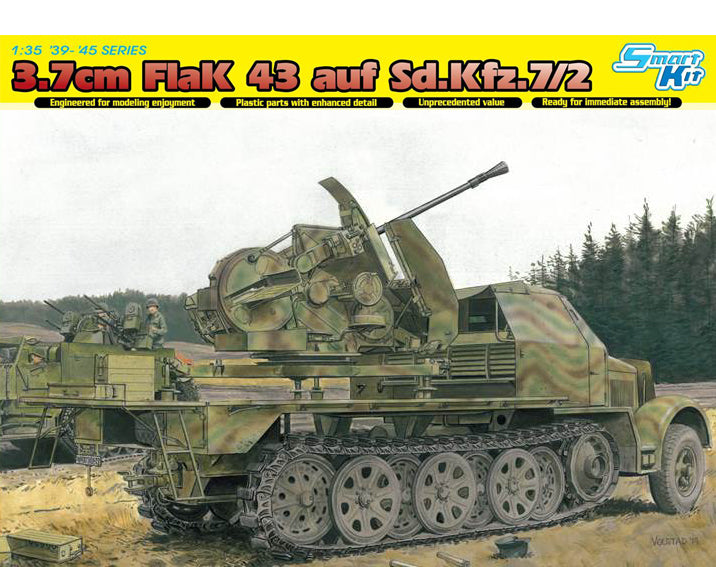 1/35 3.7cm FlaK 43 auf Sd.Kfz.7/2 Plastic Model Kit (DML6553)