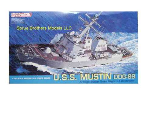 1/700 USS Mustin DDG-89 Arleigh Burke Flight IIA Class Destroyer Plastic Model Kit (DML7044)