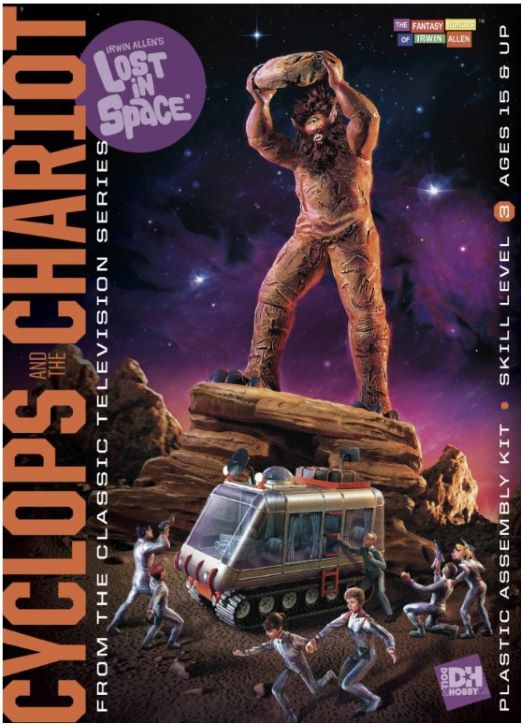 1/35 Lost in Space: Cyclops & 1/48 Chariot with 7 Figures and Base Plastic Model Kit (DNH1420)