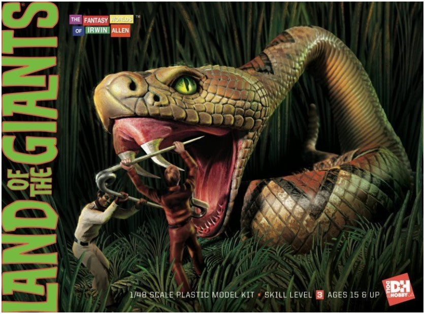 1/48 Land of the Giants: Snake Scene with 3 Figures and Base Plastic Model Kit (DNH1816)