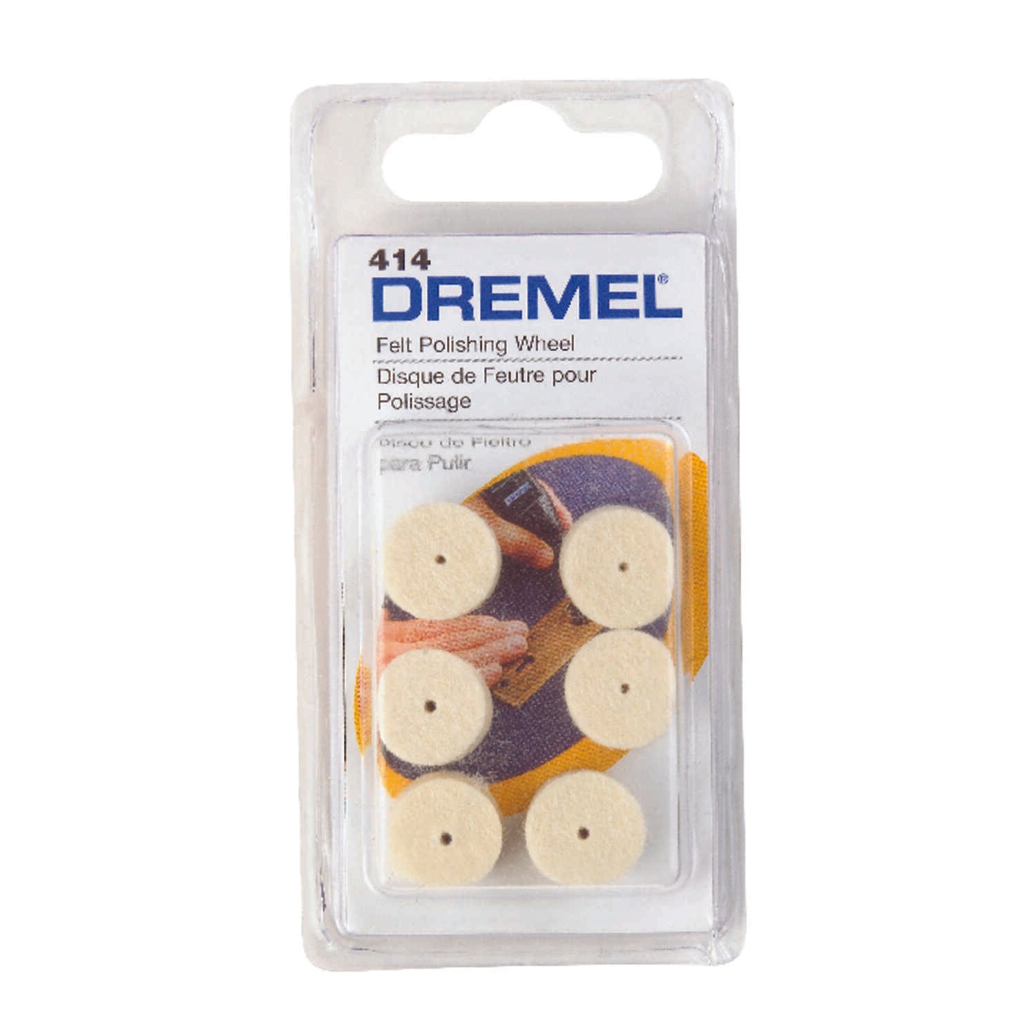 0.5" Long Felt Cloth Felt Polishing Wheel (6) (DRE414)