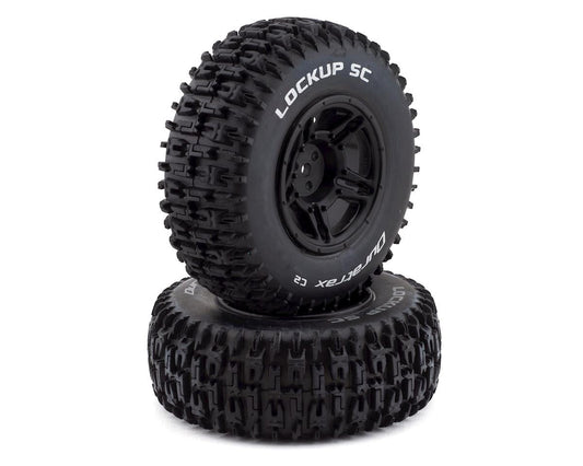 Lockup SC Tire C2 Mounted Slash Rear Black (2) (DTXC3671)