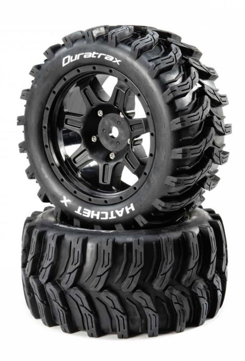 Hatchet X Belted Mounted Tires, 24mm Black (2) (DTXC5503)