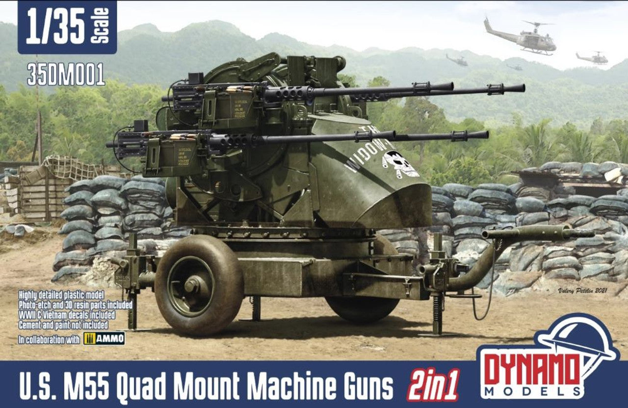 1/35 US M55 Quad Mount Machine Guns 2-in-1 Plastic Model Kit (DYM35001 ...