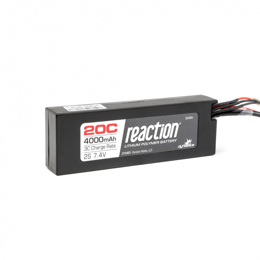 Reaction 4000mAh 2S 7.4V 20C LiPo Battery with Traxxas Connector (DYN9001T)