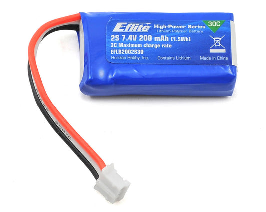 200mAh 7.4V 30C 2S LiPo Battery Pack with PH Plug (EFLB2002S30)