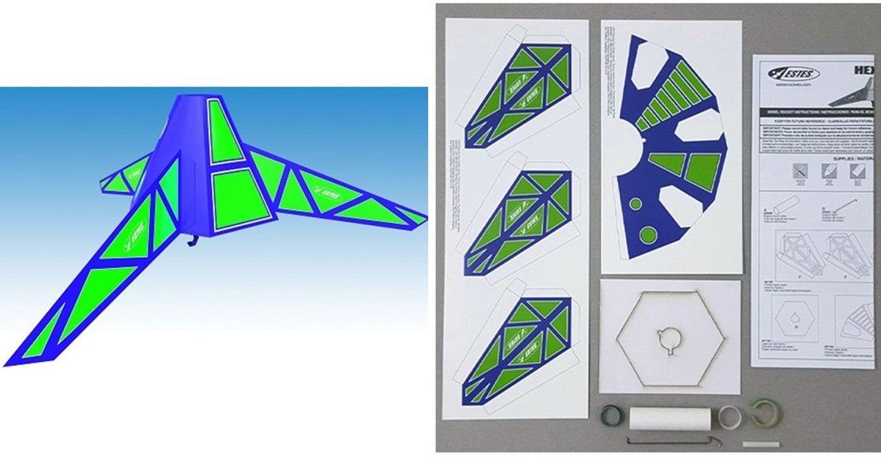 Hex-3 Rocket Kit Skill Level 3 Folded Paper Rocket Kit (EST7263)