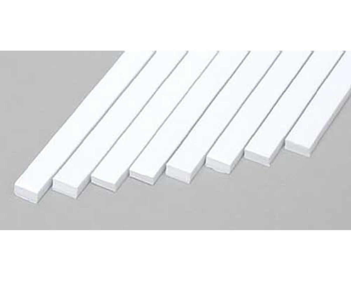 0.080"x0.156"x14" Opaque White Polystyrene Strip (8) (EVG167)