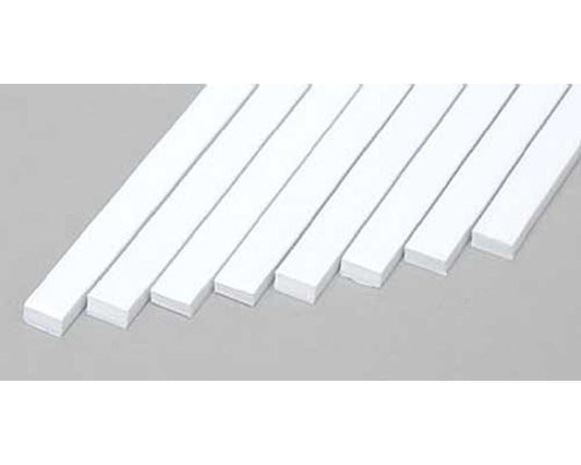 0.080"x0.156"x14" Opaque White Polystyrene Strip (8) (EVG167)